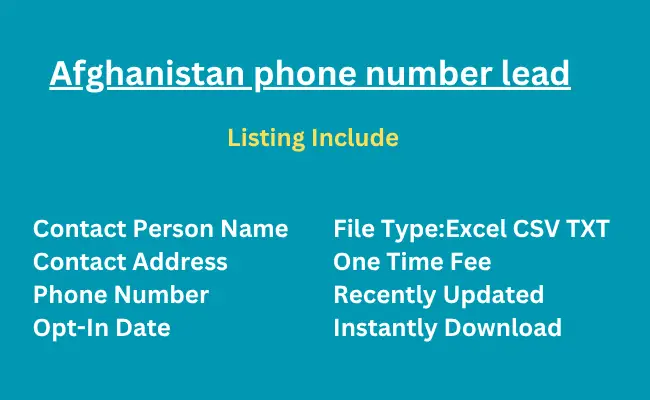Afghanistan phone number lead