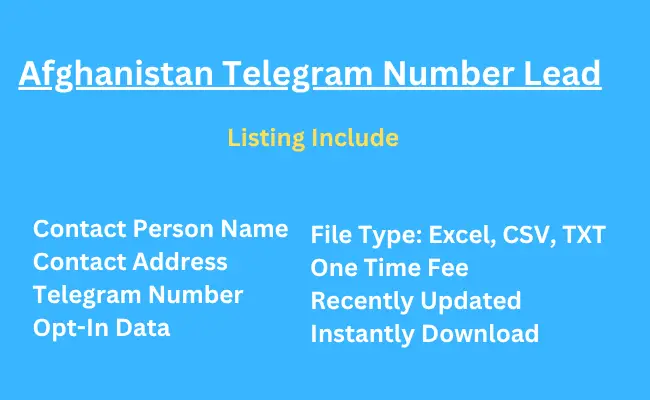 Afghanistan telegram number lead
