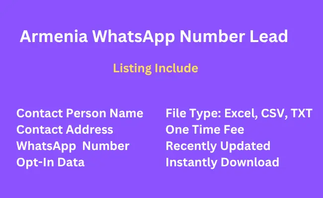 Armenia whatsapp number lead