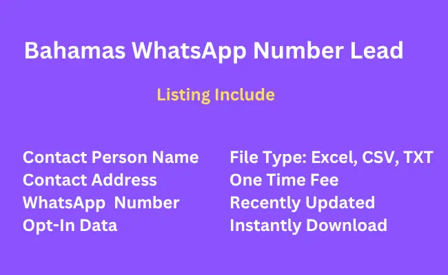 Bahamas whatsapp number lead