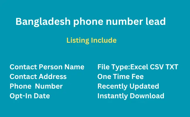 Bangladesh phone number lead