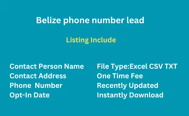 Belize phone number lead