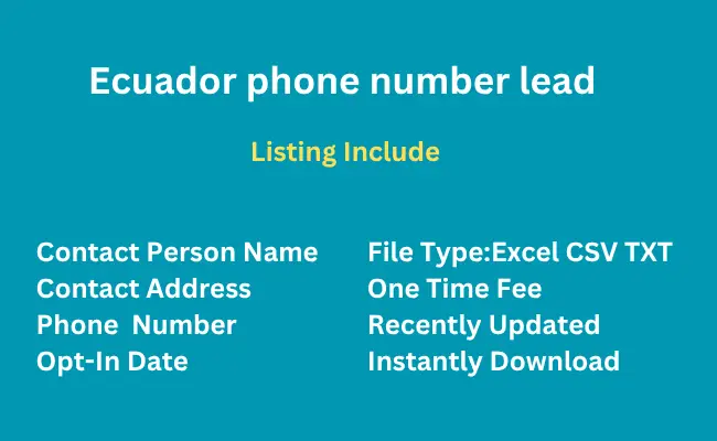 Ecuador phone number lead