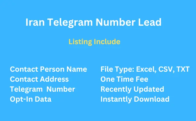 Iran telegram number lead