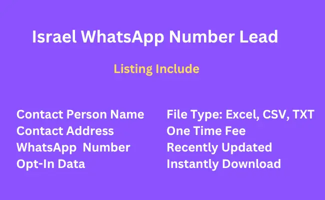 Israel whatsapp number lead
