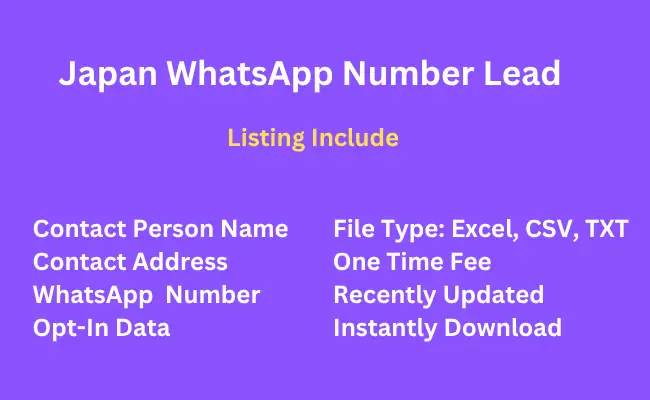 Japan whatsapp number lead