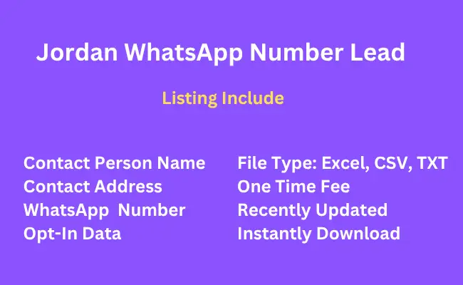 Jordan whatsapp number lead