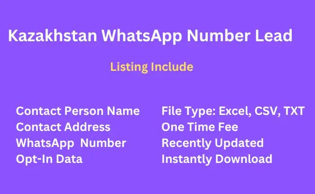 Kazakhstan whatsapp number lead