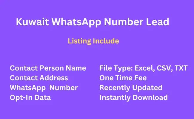 Kuwait whatsapp number lead