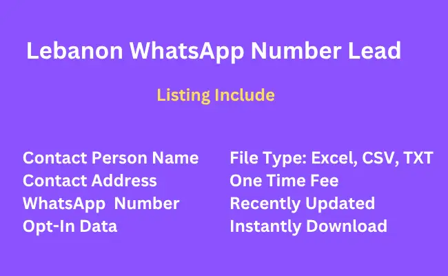 Lebanon whatsapp number lead