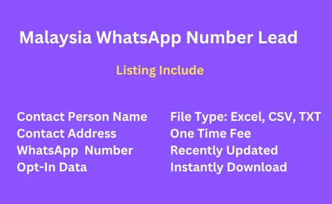 Malaysia whatsapp number lead