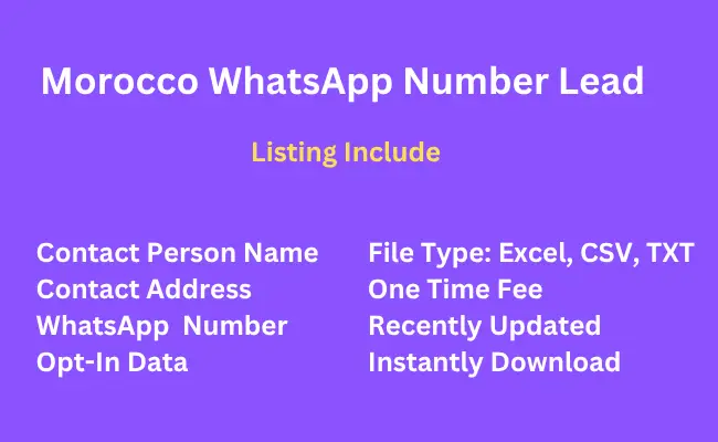 Morocco whatsapp number lead