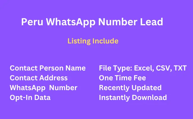 Peru whatsapp number lead