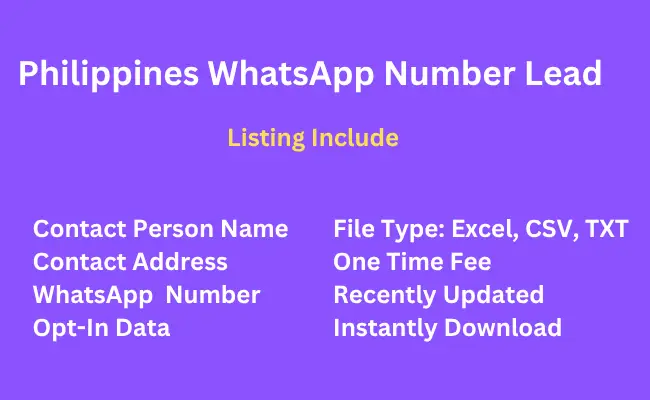 Philippines whatsapp number lead
