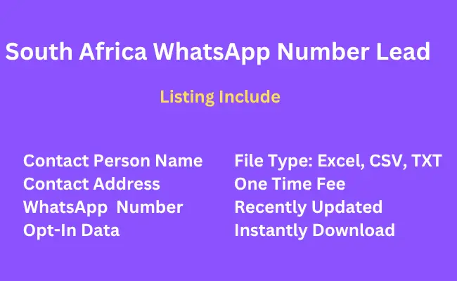 South Africa whatsapp number lead