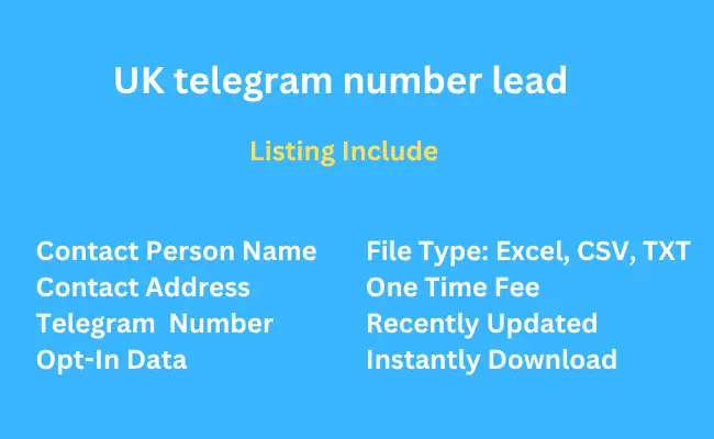 UK telegram number lead